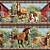 Tricoline Digital Barrado Cavalos na Fazenda, 55cm x 1,50m - Imagem 1