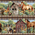 Tricoline Digital Barrado Cavalos na Fazenda, 50cm x 1,50m - Imagem 2