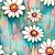 Tricoline Digital Pam Floral 2, 100% Algodão, 50cm x 1,50mt - Imagem 1