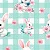 Tricoline Digital BF Coelhinhos, 100% Algodão, 50cm x 1,50mt - Imagem 1