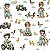 Flanela Estampado Digital Quintal da Fazenda, 50cm X 78cm - Imagem 1