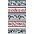 Tricoline Dig Barrado Flores Marinho e Vinho, 50cm x 1,50mt - Imagem 1
