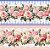 Tricoline Digital Barrado Flores Delicadas, 50cm x 1,50mt - Imagem 2