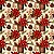 Tricoline Digital Natal Vasos Vintage 100%Alg, 50cm x 1,50mt - Imagem 1
