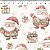 Tricoline Natal Papai Noel Clarinho 100%Algodão 50cm x 1,50m - Imagem 1