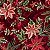 Tricoline Natal Bordado Vermelho, 100% Algodão 50cm x 1,50mt - Imagem 1