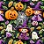 Tricoline Halloween Hall Abóboras e Bruxas, 50cm x 1,50mt - Imagem 1