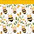 Tricoline Digital Bee Love, 100% Algodão, 50cm x 1,50mt - Imagem 1