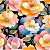 Tricoline Digital Water Peonies, 100% Algodão, 50cm x 1,50mt - Imagem 1