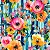 Tricoline Digital Jardim Listrado, 100% Alg., 50cm x 1,50mt - Imagem 1