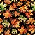 Tricoline Digital Folhas Fundo Escuro 100%Alg, 50cm x 1,50mt - Imagem 1