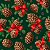 Tricoline Digital Pinha de Natal, 100% Algodão 50cm x 1,50mt - Imagem 1
