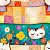 Tricoline Digital Faixa Gatos, 100% Algodão, 50cm x 1,50mt - Imagem 1