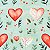 Tricoline Digital Corações Acquared, 100%Alg., 50cm x 1,50mt - Imagem 1