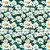 Tricoline Digital Margarida Branca Fundo Jeans 50cm x 1,50mt - Imagem 1