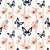 Tricoline Digital Borboletas e Flores, 100%Alg 50cm x 1,50mt - Imagem 1
