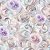 Tricoline Digital Lavanda Arabescos, 100% Alg, 50cm x 1,50mt - Imagem 1