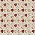 Tricoline Digital Corações Amor e Café Bege, 50cm x 1,50mt - Imagem 1