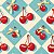 Tricoline Digital Cerejinhas Losango, 100%Alg. 50cm x 1,50mt - Imagem 1