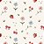 Tricoline Digital Jardim Morangos Fundo Creme, 50cm x 1,50mt - Imagem 1