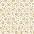 Tricoline Natal Flocos Dourado Fundo Branco, 50cm x 1,50mt - Imagem 1