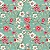 Tricoline Digital Gorjeio Floral Verde 100%Alg 50cm x 1,50mt - Imagem 1
