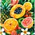 Tricoline Digital Frutas Cheias, 100% Algodão, 50cm x 1,50mt - Imagem 1