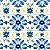Tricoline Digital Azulejo Floral Fundo Branco, 50cm x 1,50mt - Imagem 1