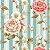 Tricoline Digital Floral Fundo Listrado, 50cm x 1,50mt - Imagem 1