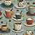 Tricoline Digital Cafezinho, 100% Algodão 50cm x 1,50mt - Imagem 1