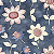 Tricoline Digital Amandita 2, Flores no Azul, 50cm x 1,50mt - Imagem 1