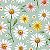Tricoline Digital Love Daisies Green Daisy, 50cm x 1,50mt - Imagem 1