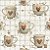 Tricoline Digital Natal NB Coffee, 100% Alg. 50cm x 1,50mt - Imagem 1