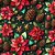 Tricoline Natal Hibiscos P. com Pinhas F Verde 50cm x 1,50mt - Imagem 1