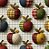 Tricoline Digital Frutas Patchwork Maçãs, 50cm x 1,50mt - Imagem 1