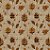 Tricoline Digital Foxy Folhagem, 100% Algodão, 50cm x 1,50mt - Imagem 1