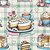 Tricoline Digital Happy Coffee Tortas, 100%Alg 50cm x 1,50mt - Imagem 1
