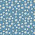 Tricoline Floral Margaridas Fundo Azul 100%Alg 50cm x 1,50mt - Imagem 1
