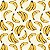 Tricoline Bananas Tropical - Claro , 100% Algodão, Unid. 50cm x 1,50mt - Imagem 1