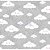 Tricoline Nuvem Cor - 06 (Cinza Com Branco), 100% Algodão, Unid. 50cm x 1,50mt - Imagem 1