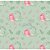 Tecido Sereia Cor 06 (Verde Com Rosa), 100% Algodão, Unid. 50cm x 1,50mt - Imagem 1