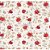 Tricoline Estampado Floral Lúcia Cor - 11 (Fundo Cru com Vermelho), 100% Algodão, Unid. 50cm x 1,50mt - Imagem 1