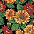Tricoline Estampado Floral Girassol Grande Fundo Preto - 100% Algodão, Unid. 50cm x 1,50mt - Imagem 1