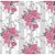 Tecido Tricoline Flora (Cinza/Rosa), 100% Algodão, Unid. 50cm x 1,50mt - Imagem 1