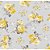 Tecido Tricoline Jasmine (Cinza-Amarelo), 100% Algodão, Unid. 50cm x 1,50mt - Imagem 1