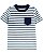 Camiseta listrada com bolso azul marinho - Carter's - Imagem 1