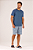 Pijama Masculino Adulto Curto Azul Bermuda Xadrez Vichy - Imagem 1