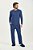 Pijama Masculino Adulto Manga Longa Azul Viscolycra  Gola V Cor Com Amor - Imagem 1
