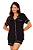 Pijama Camisaria Manga Curta Preto Vivo Branco Viscolycra Anna Kock Sleepwear - Imagem 1