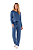 Pijama Adulto Manga Longa Azul Mini Estrelas Viscolycra Cor Com Amor - Imagem 1